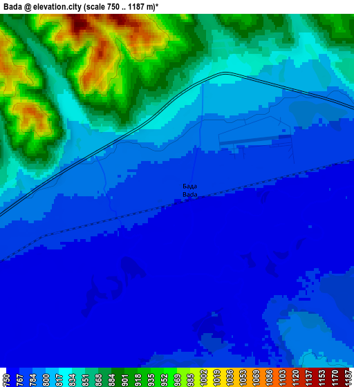 Zoom OUT 2x Bada, Russia elevation map