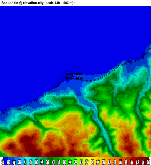Zoom OUT 2x Babushkin, Russia elevation map