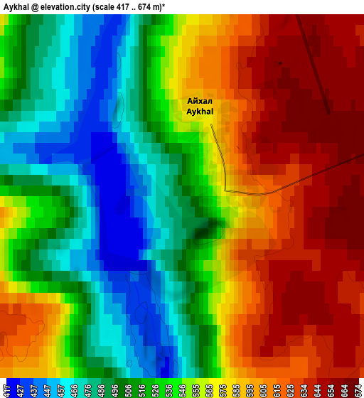 Zoom OUT 2x Aykhal, Russia elevation map