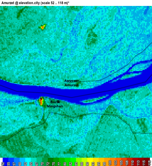 Zoom OUT 2x Amurzet, Russia elevation map