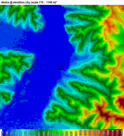 Zoom OUT 2x Aksha, Russia elevation map