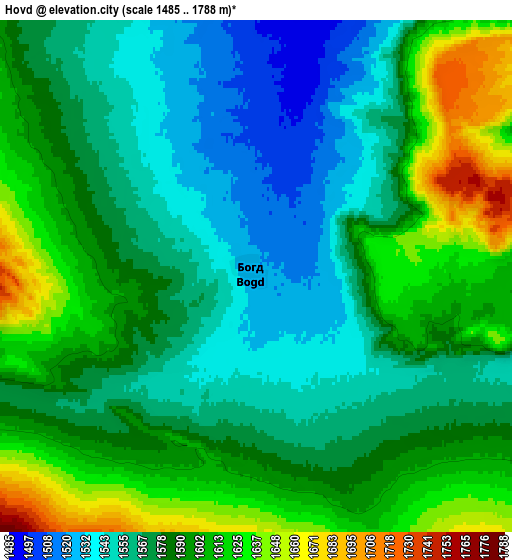 Zoom OUT 2x Hovd, Mongolia elevation map