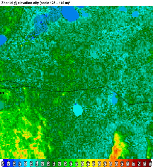 Zoom OUT 2x Zhenlai, China elevation map