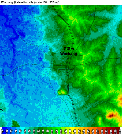 Zoom OUT 2x Wuchang, China elevation map