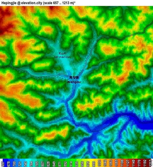 Zoom OUT 2x Hepingjie, China elevation map