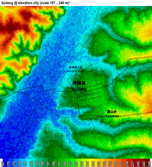 Zoom OUT 2x Suileng, China elevation map