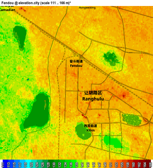 Zoom OUT 2x Fendou, China elevation map