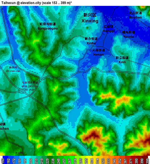 Zoom OUT 2x Taihecun, China elevation map