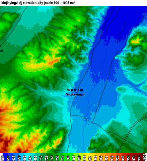 Zoom OUT 2x Mujiayingzi, China elevation map