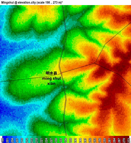 Zoom OUT 2x Mingshui, China elevation map