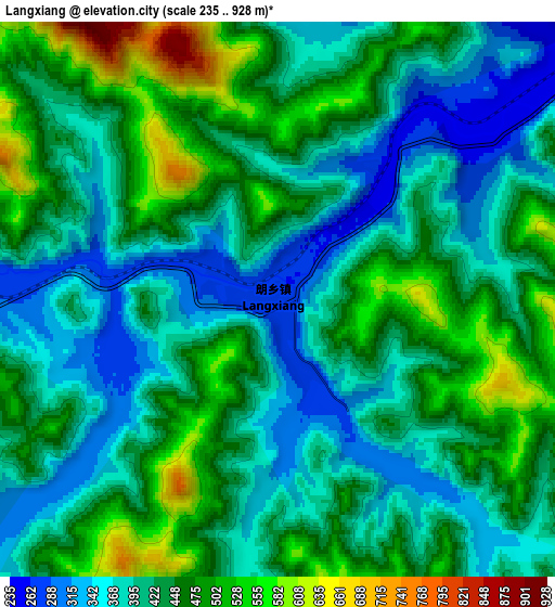 Zoom OUT 2x Langxiang, China elevation map