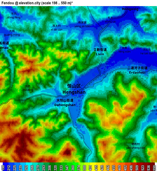 Zoom OUT 2x Fendou, China elevation map