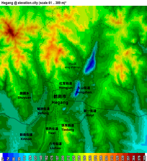 Zoom OUT 2x Hegang, China elevation map