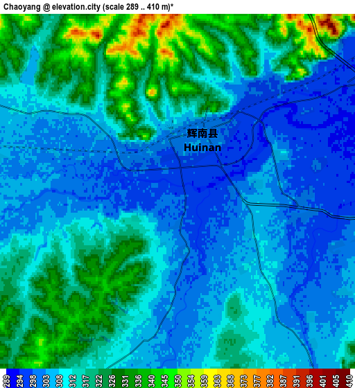 Zoom OUT 2x Chaoyang, China elevation map