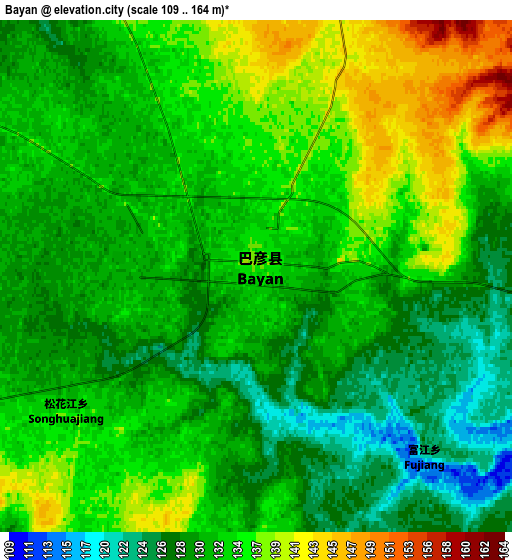 Zoom OUT 2x Bayan, China elevation map