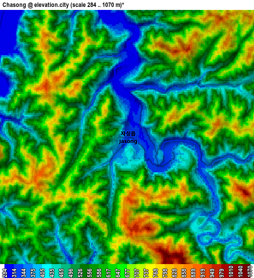 Zoom OUT 2x Chasŏng, North Korea elevation map