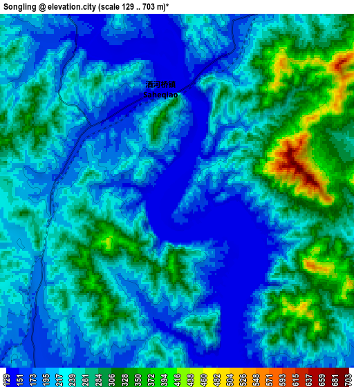 Zoom OUT 2x Songling, China elevation map