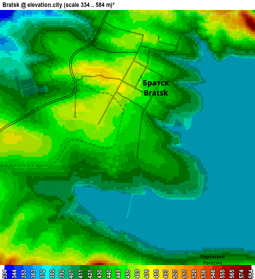 Zoom OUT 2x Bratsk, Russia elevation map
