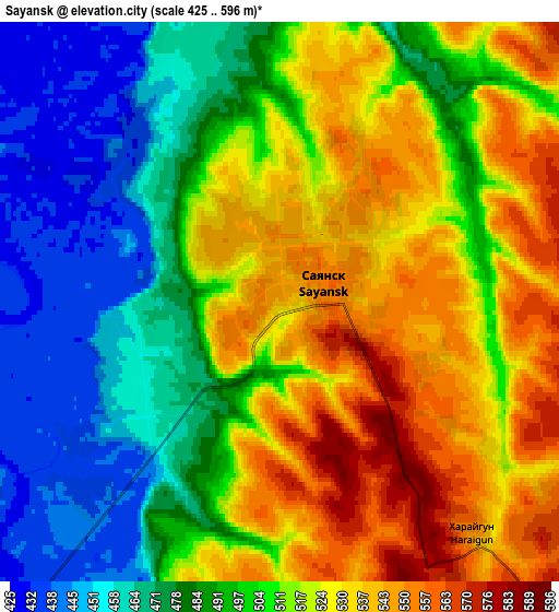 Zoom OUT 2x Sayansk, Russia elevation map