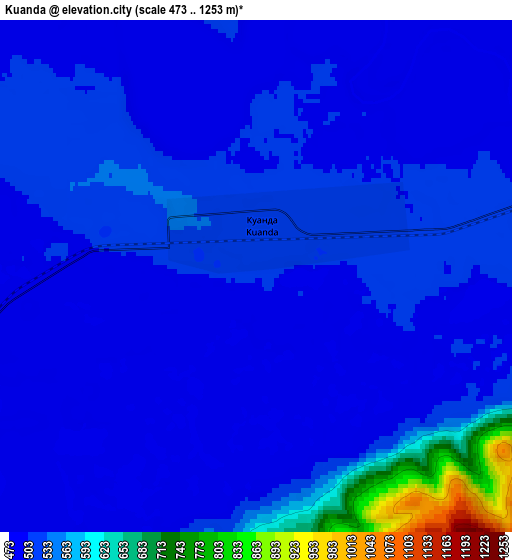 Zoom OUT 2x Kuanda, Russia elevation map