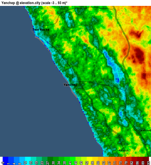 Zoom OUT 2x Yanchep, Australia elevation map