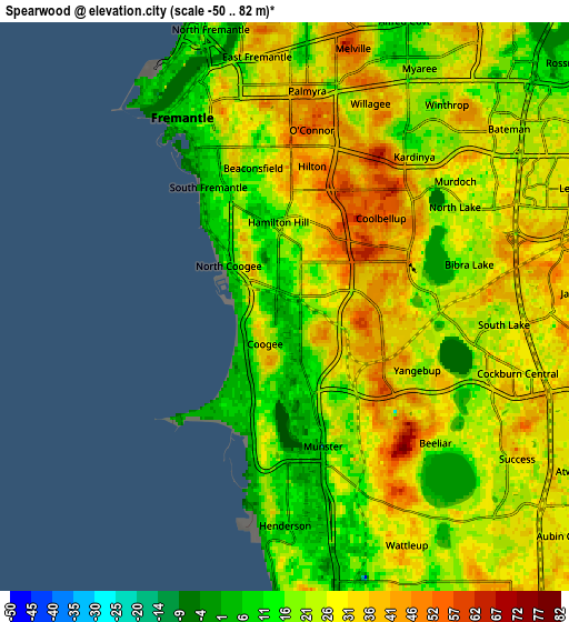 Zoom OUT 2x Spearwood, Australia elevation map