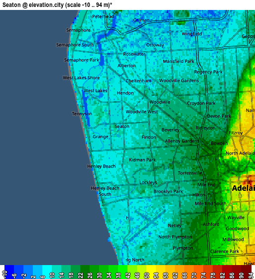 Zoom OUT 2x Seaton, Australia elevation map