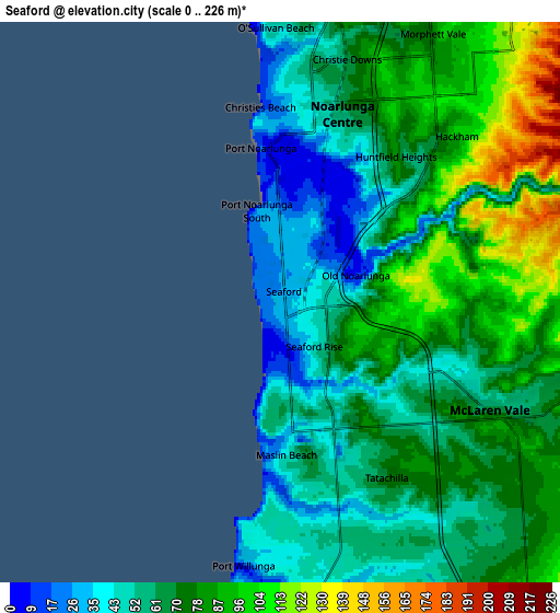 Zoom OUT 2x Seaford, Australia elevation map