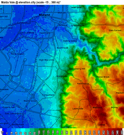 Zoom OUT 2x Maida Vale, Australia elevation map