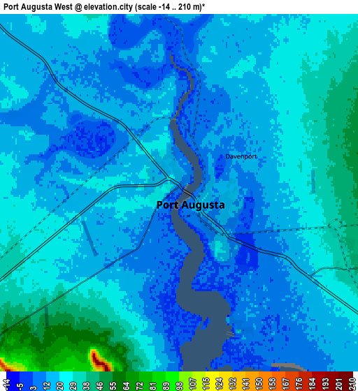 Zoom OUT 2x Port Augusta West, Australia elevation map