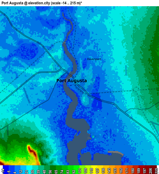 Zoom OUT 2x Port Augusta, Australia elevation map