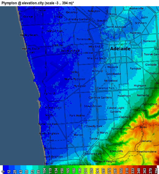 Zoom OUT 2x Plympton, Australia elevation map