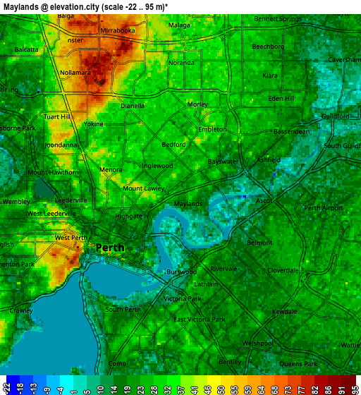 Zoom OUT 2x Maylands, Australia elevation map