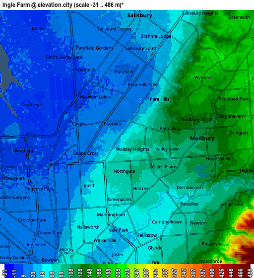 Zoom OUT 2x Ingle Farm, Australia elevation map