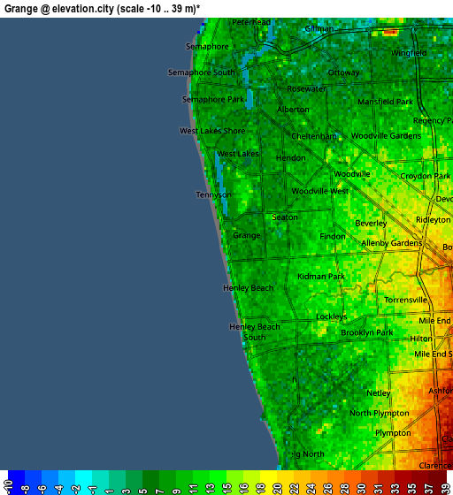 Zoom OUT 2x Grange, Australia elevation map