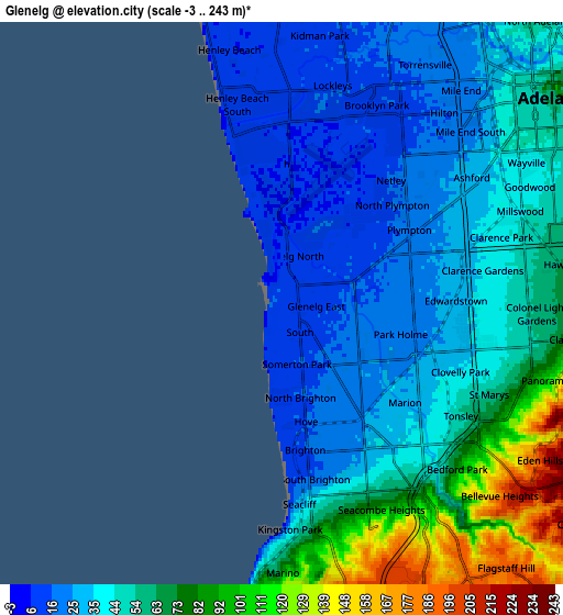 Zoom OUT 2x Glenelg, Australia elevation map