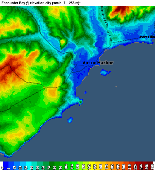 Zoom OUT 2x Encounter Bay, Australia elevation map