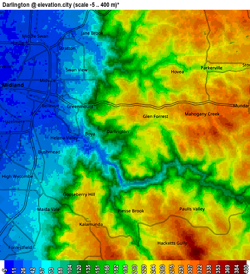 Zoom OUT 2x Darlington, Australia elevation map