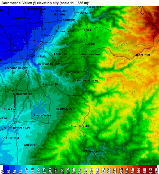 Zoom OUT 2x Coromandel Valley, Australia elevation map