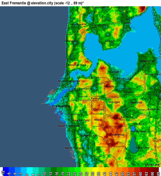 Zoom OUT 2x East Fremantle, Australia elevation map