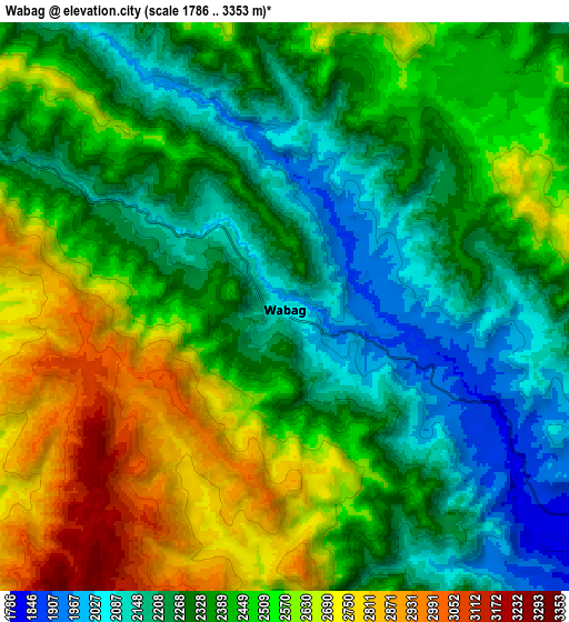 Zoom OUT 2x Wabag, Papua New Guinea elevation map