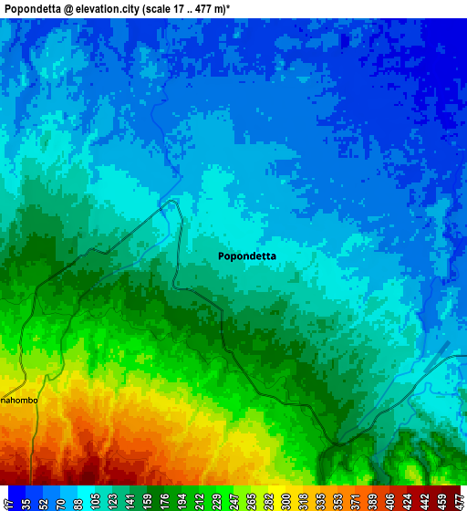 Zoom OUT 2x Popondetta, Papua New Guinea elevation map