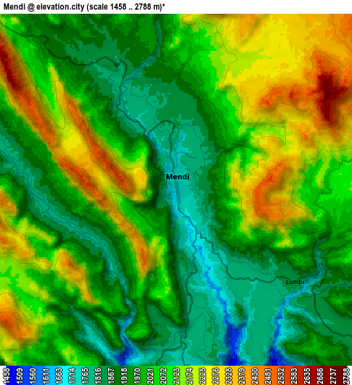 Zoom OUT 2x Mendi, Papua New Guinea elevation map