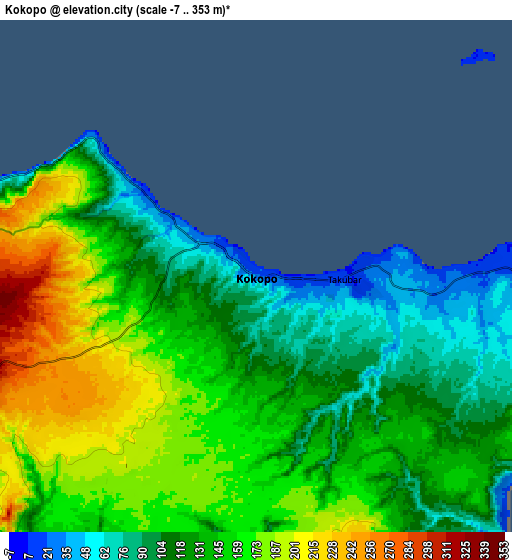 Zoom OUT 2x Kokopo, Papua New Guinea elevation map