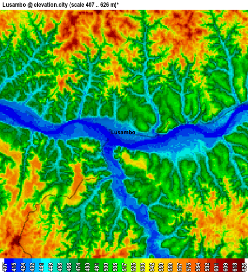 Zoom OUT 2x Lusambo, Democratic Republic of the Congo elevation map