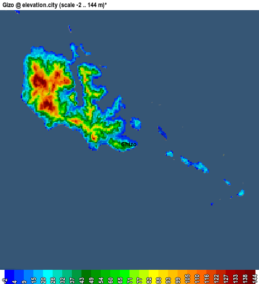 Zoom OUT 2x Gizo, Solomon Islands elevation map