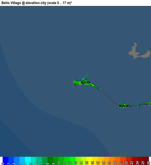 Zoom OUT 2x Betio Village, Kiribati elevation map