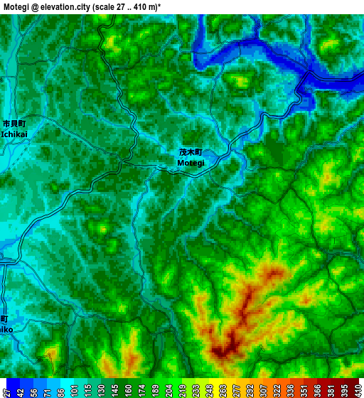 Zoom OUT 2x Motegi, Japan elevation map