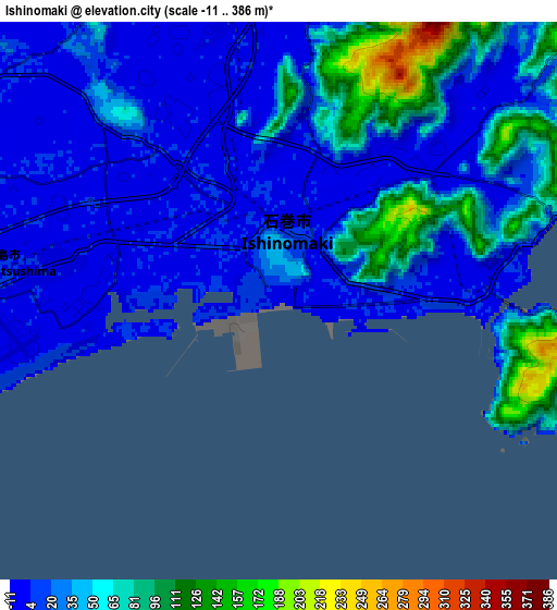 Zoom OUT 2x Ishinomaki, Japan elevation map