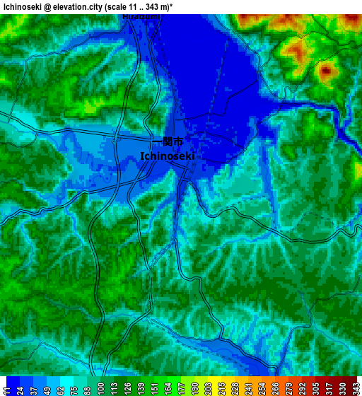 Zoom OUT 2x Ichinoseki, Japan elevation map